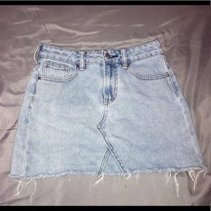 light blue denim skirt